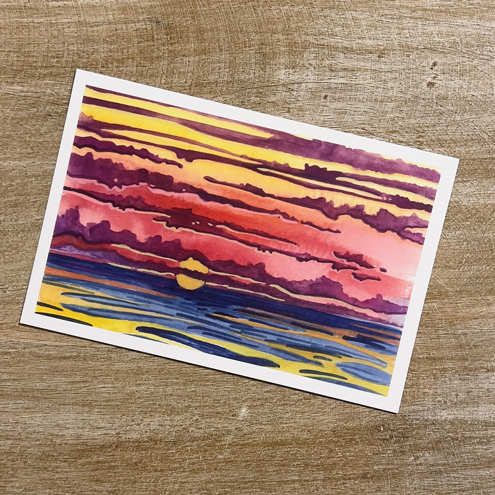 Dramatic Lake Michigan Sunset Postcard 10-Pack by Wander with Direction