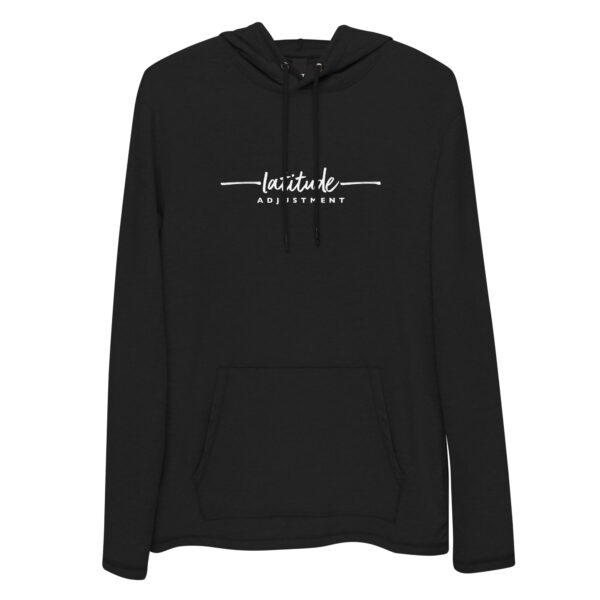 Latitude Adjustment Unisex Lightweight Hoodie in black from Wander with Direction