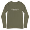 Latitude Adjustment Unisex Long Sleeve Tee in military green from Wander with Direction