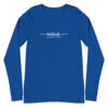 Latitude Adjustment Unisex Long Sleeve Tee in true royal blue from Wander with Direction