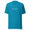 !Important CSS Code Unisex T-Shirt in aqua from Wander with Direction