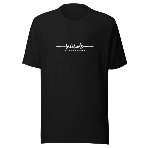 Latitude Adjustment Unisex T-Shirt in black from Wander with Direction