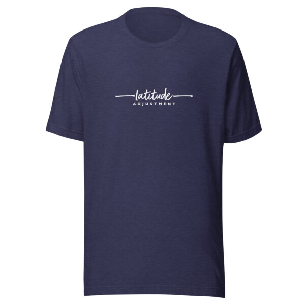 Latitude Adjustment Unisex T-Shirt in midnight navy from Wander with Direction