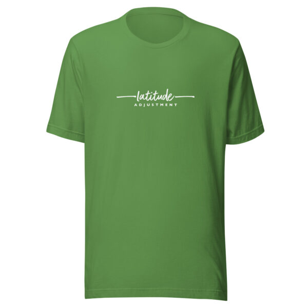 Latitude Adjustment Unisex T-Shirt in leaf from Wander with Direction