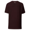 Backside of the !Important CSS Code Unisex T-Shirt in oxblood