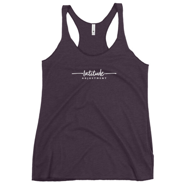 Latitude Adjustment Women's Racerback Tank in vintage purple from Wander with Direction