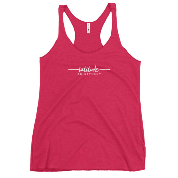 Latitude Adjustment Women's Racerback Tank in vintage shocking pink from Wander with Direction