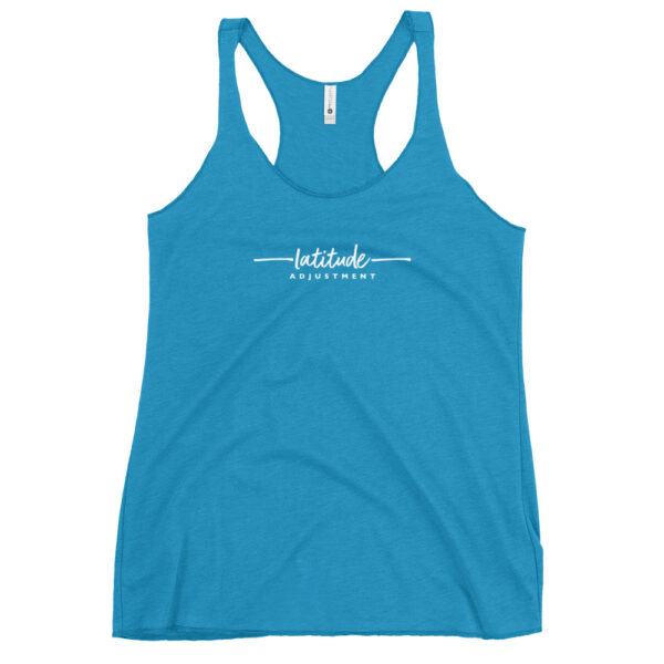 Latitude Adjustment Women's Racerback Tank in vintage turquoise from Wander with Direction