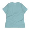 backside of the Wanderlust Women's T-Shirt in heather blue lagoon from Wander with Direction