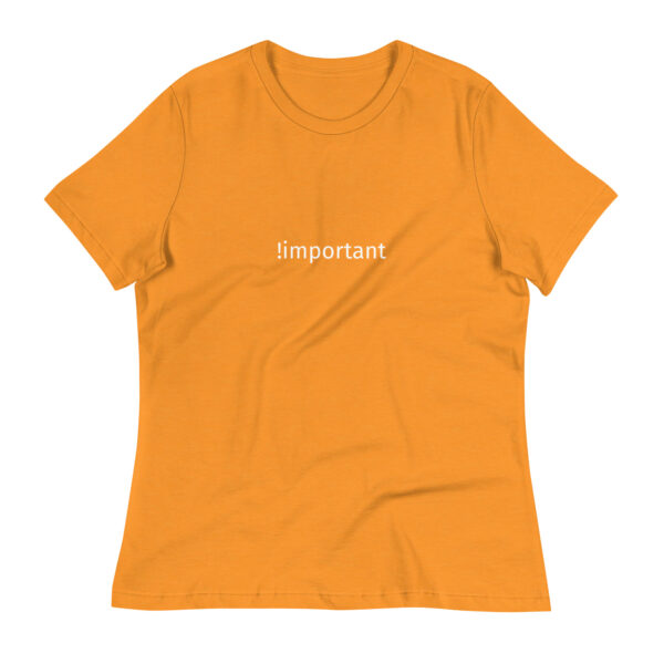 !Important CSS Code Women's T-Shirt in heather marmalade from Wander with Direction