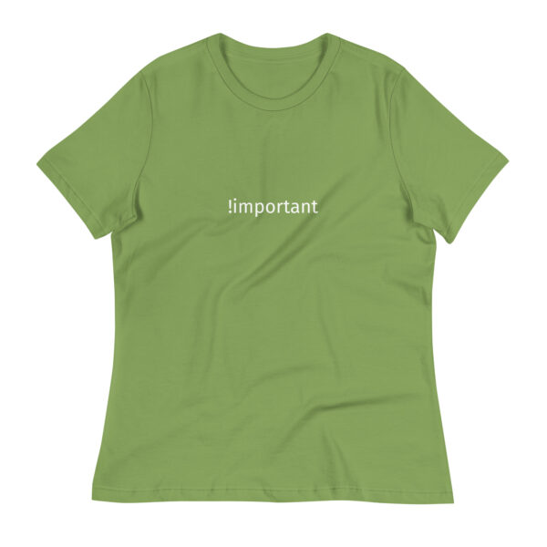 !Important CSS Code Women's T-Shirt in leaf from Wander with Direction