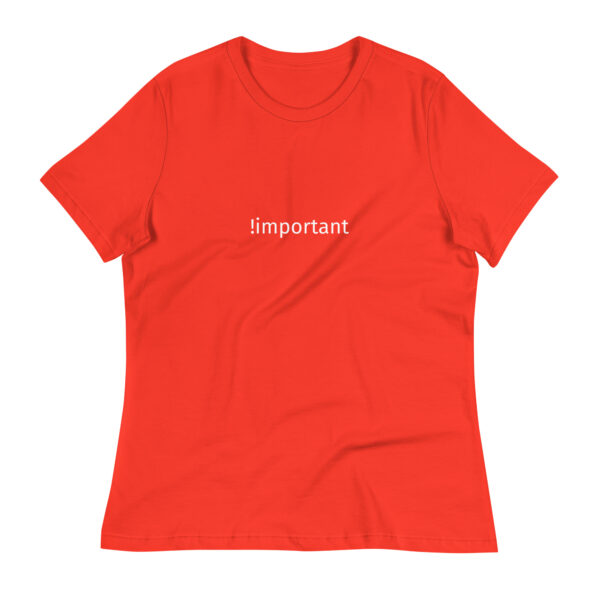!Important CSS Code Women's T-Shirt in poppy from Wander with Direction