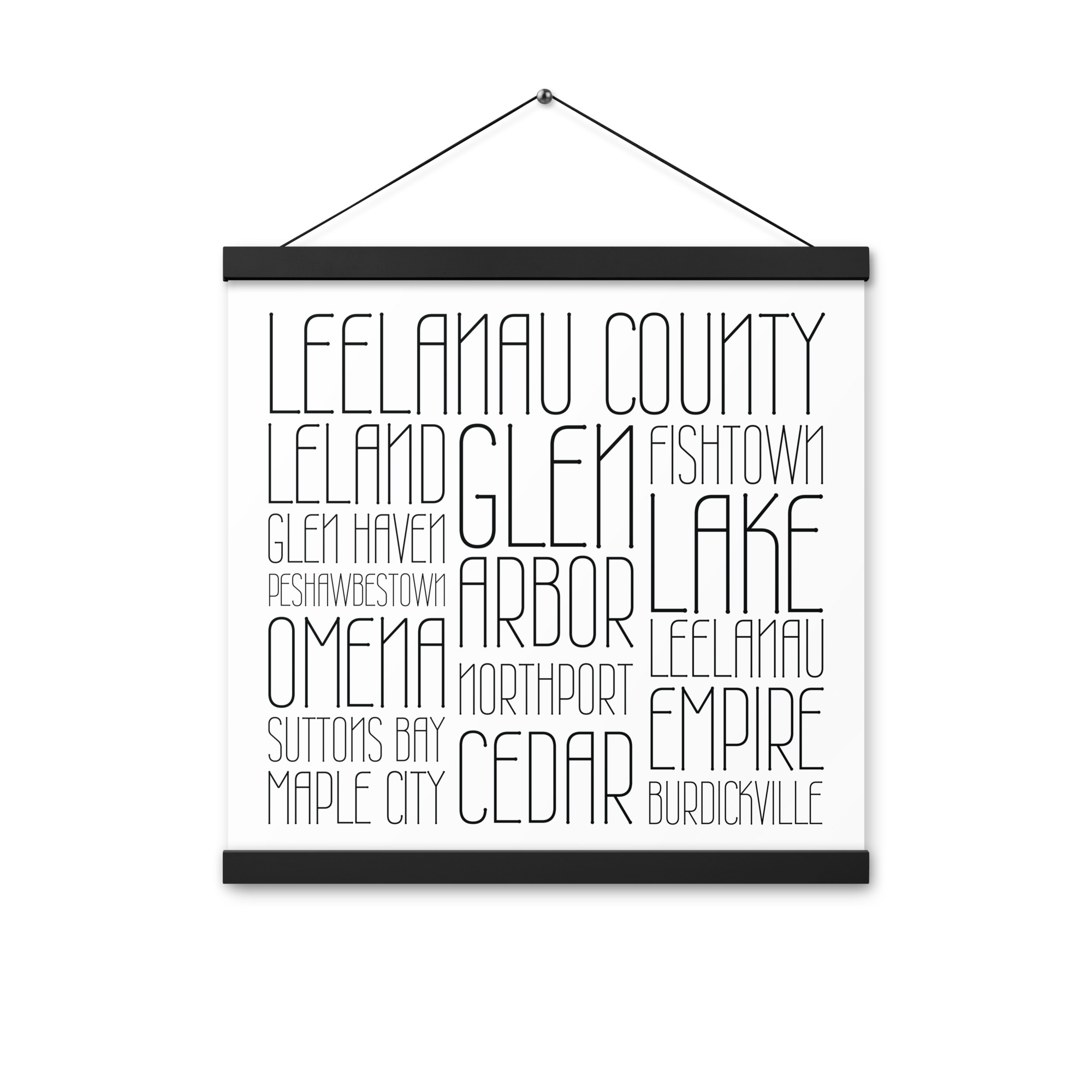Leelanau County Towns Poster with Hangers