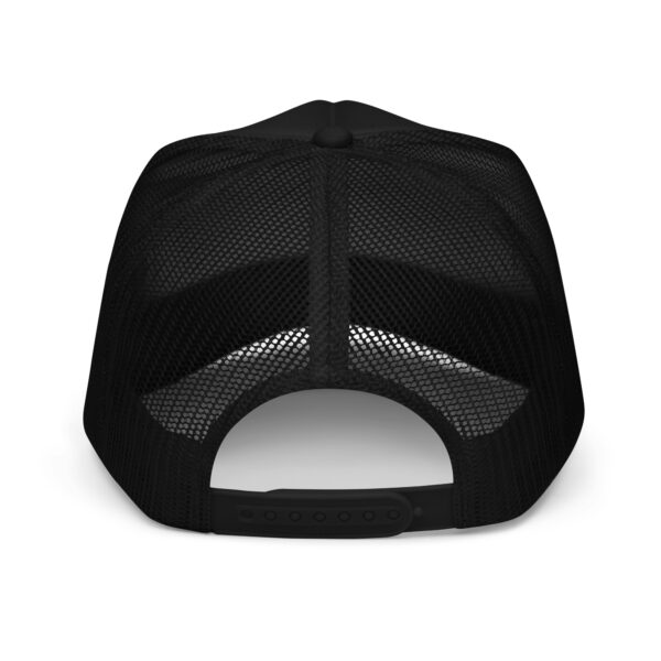 Solid Atlas VW Bus Trucker Hat in Black Back View