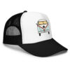 Side View of Two Tone Atlas VW Bus Trucker Hat in Black with White Front Panel