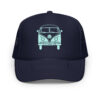 Solid Atlas VW Bus Trucker Hat in Blue Front View