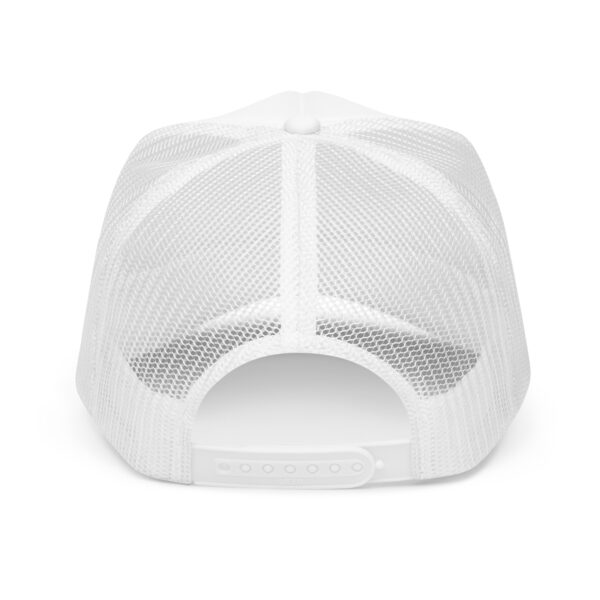 Solid Atlas VW Bus Trucker Hat in White Back View