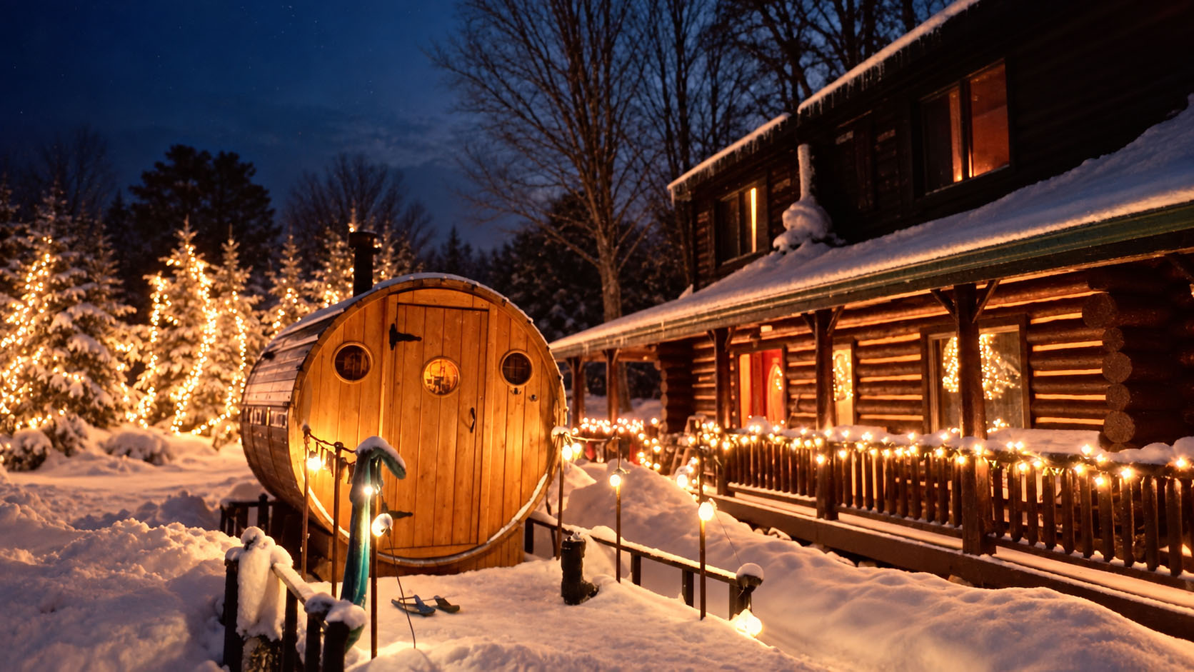 Barrel Sauna at Snow Moon Yoga Retreat